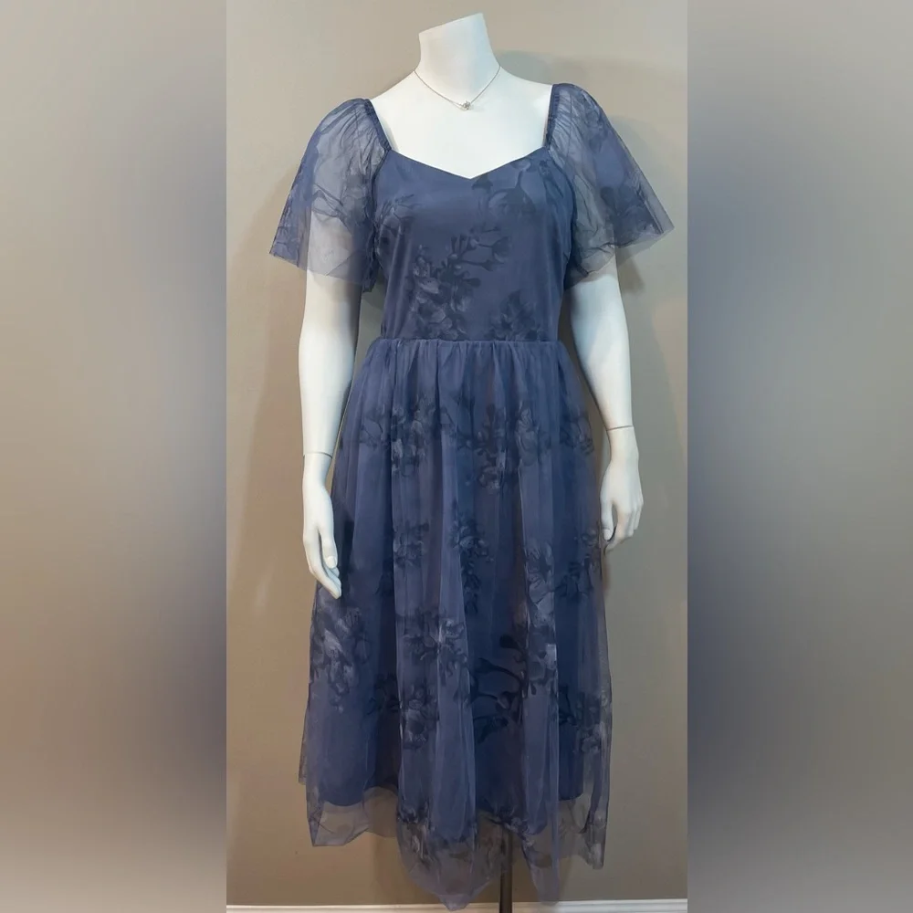 Baltic Born Blue Floral Midi Dress